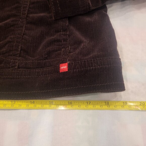 Esprit Corduroy Trucker Jacket Size 8 Cotton Spandex Brown Casual Jacket - Picture 10 of 14